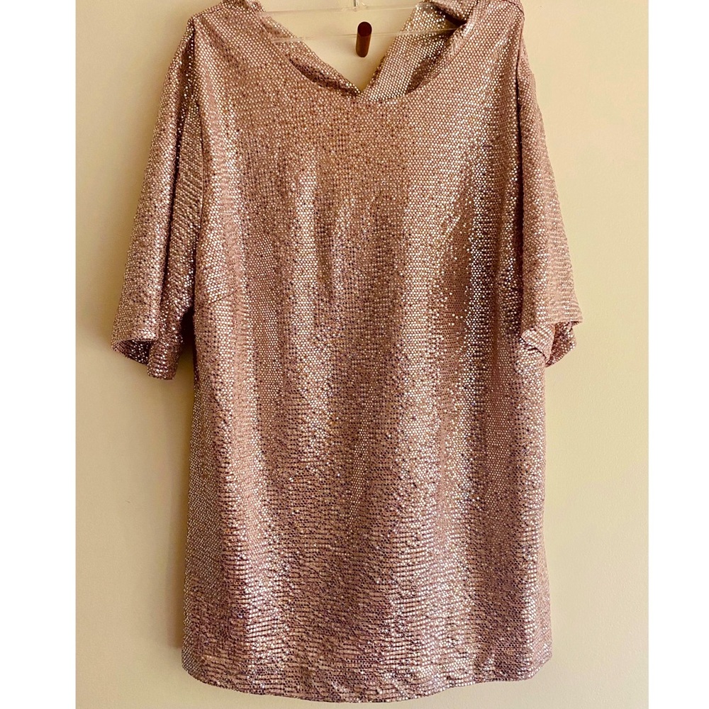 Champagne/Rose sequined shirt
